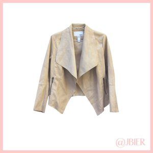 Bar III Blush Faux Leather and Suede Jacket